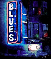 Blues Sign on the building