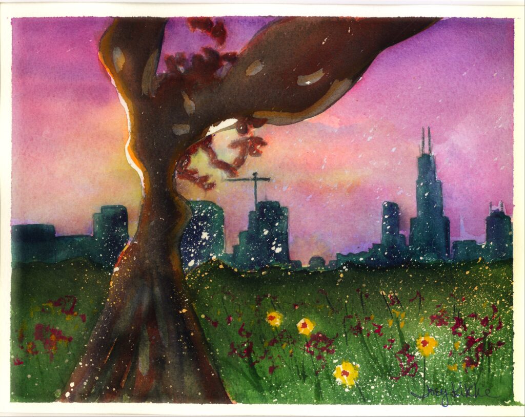 Woman of Northerly Island 2, rendition of statues found in Chicago